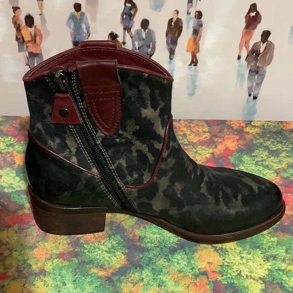 ONID STUDIO ANKLE BOOT JAGUAR/RED LEATHER BOOT SIZE 8 new no box - Picture 4 of 12